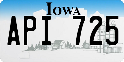 IA license plate API725