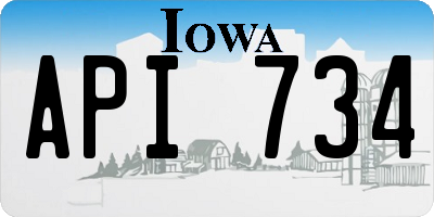 IA license plate API734