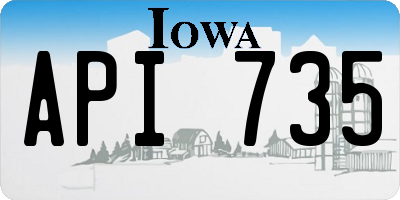 IA license plate API735