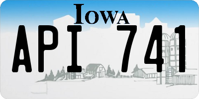 IA license plate API741