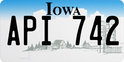 IA license plate API742