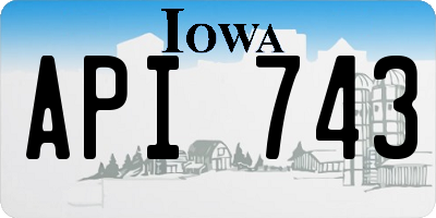 IA license plate API743