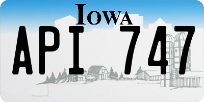 IA license plate API747