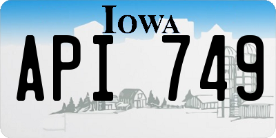 IA license plate API749