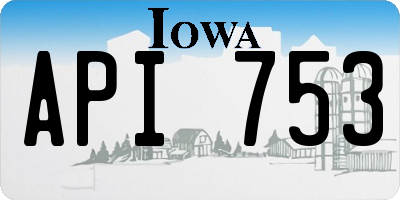 IA license plate API753