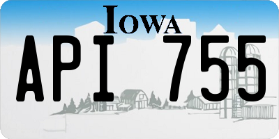 IA license plate API755