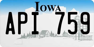 IA license plate API759