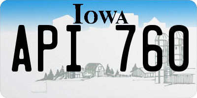 IA license plate API760