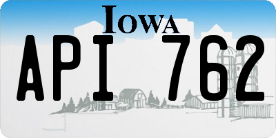 IA license plate API762
