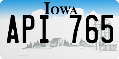 IA license plate API765