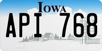 IA license plate API768