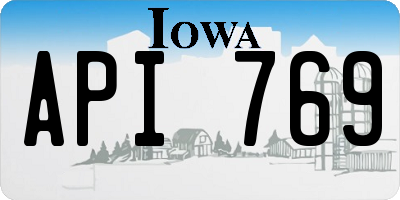 IA license plate API769