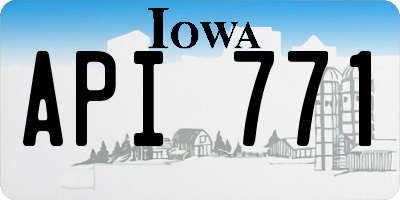 IA license plate API771