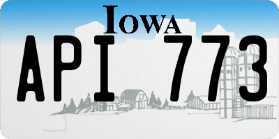 IA license plate API773