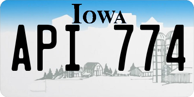 IA license plate API774