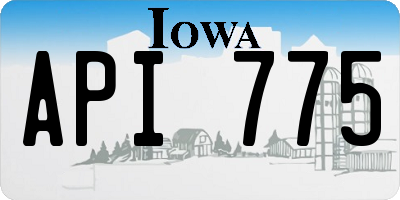 IA license plate API775