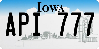 IA license plate API777