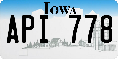 IA license plate API778