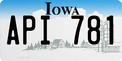 IA license plate API781