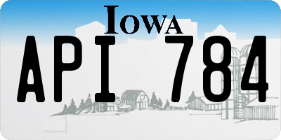 IA license plate API784