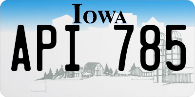 IA license plate API785