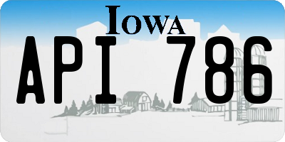 IA license plate API786