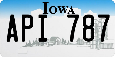 IA license plate API787
