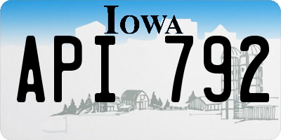 IA license plate API792