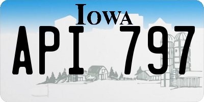 IA license plate API797