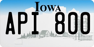 IA license plate API800