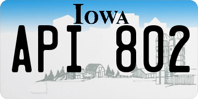 IA license plate API802