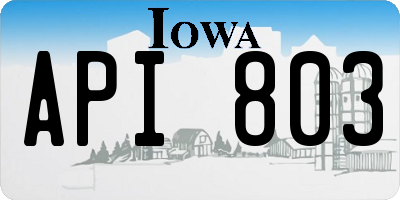 IA license plate API803