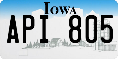 IA license plate API805