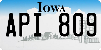 IA license plate API809