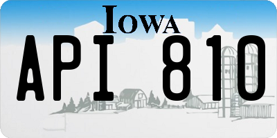 IA license plate API810