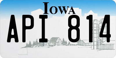 IA license plate API814