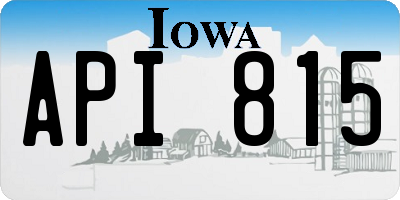 IA license plate API815