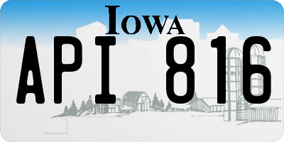 IA license plate API816