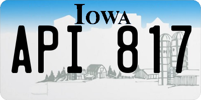IA license plate API817