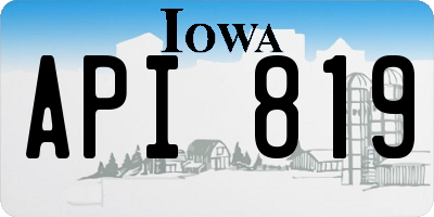 IA license plate API819