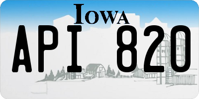 IA license plate API820