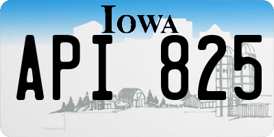 IA license plate API825