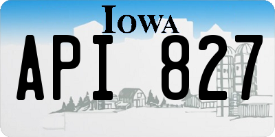 IA license plate API827