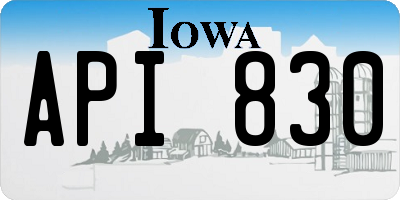 IA license plate API830