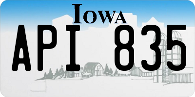 IA license plate API835