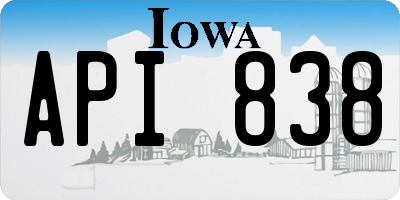 IA license plate API838
