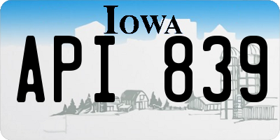 IA license plate API839
