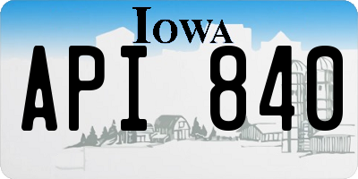 IA license plate API840