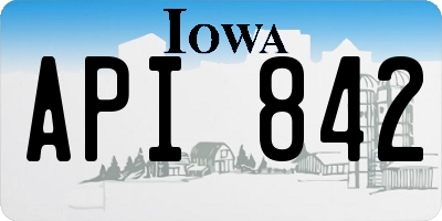 IA license plate API842