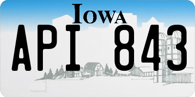 IA license plate API843